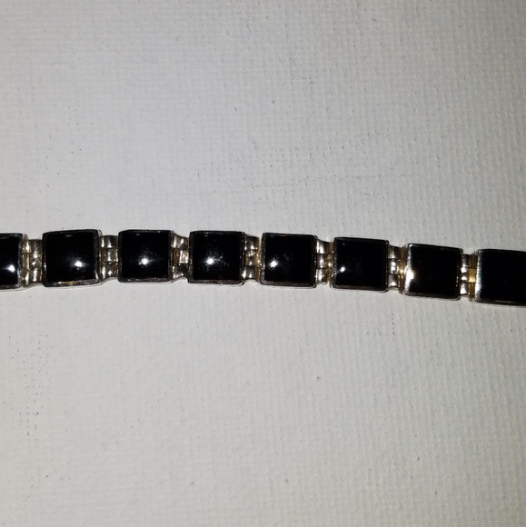 CY Mark Jewelry Sterling Silver Onyx Bracelet Marked Cy 7 Poshmark